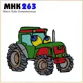 wzor haftu,motyw haftowany, haftowana grafika, traktor