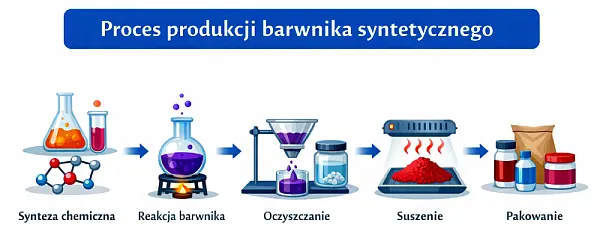 Schemat procesu produkcji barwnika
