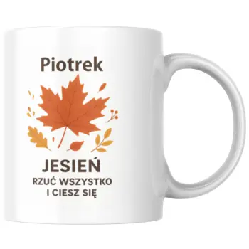 Kubek pory roku jesień z imieniem