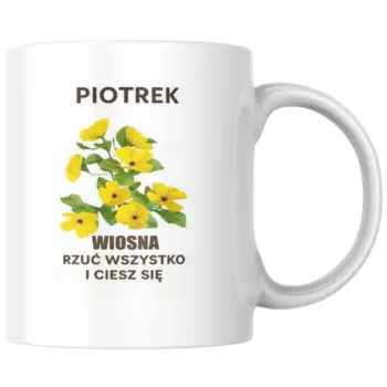 Kubek pory roku wiosna z imieniem