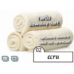 ręcznik kremowy z haftowanym tekstem