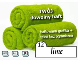 ręcznik seledynowy z imieniem, tekstem i dowolną grafiką